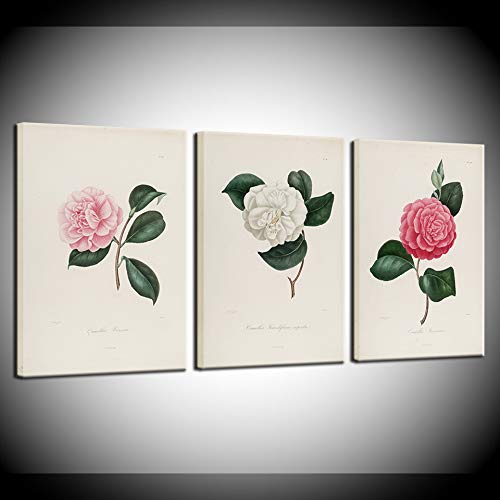 Tableau sur toile nordique de 3 pièces pour décoration de salon style nostalgique