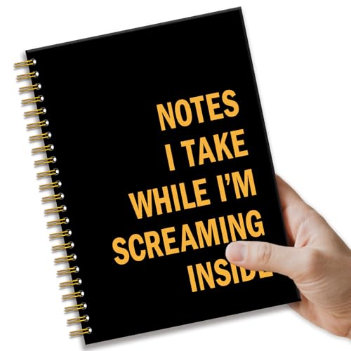 KANGYUSO Funny Sarcastic Gold Foil Notebook Gifts, Notes I Take While I'm Screaming Inside 160 Pages Hardcover Spiral Notebook, Work Journal for Office Worker, Sarcastic Gag Gifts for Employee Boss