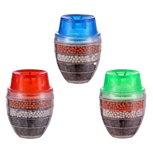 Faucet Filter Purifier Tap Mount Activated Carbon Filtration Device Kitchen Tool 3PCS, Activated Carbon Water Faucet