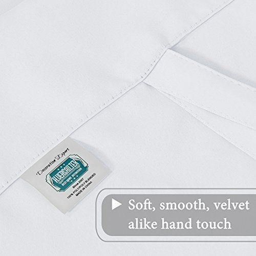 H.versailtex Pure White Curtain Thermal Insulated Tie Up Window Shade Light Blocking Curtains For Bathroom, Rod Pocket Panel- 42In Wide By 63In Long #TOP3