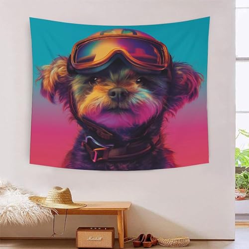 Tapisserie murale Poodle grand tissu effet relief 3D art mural salon 180x230cm