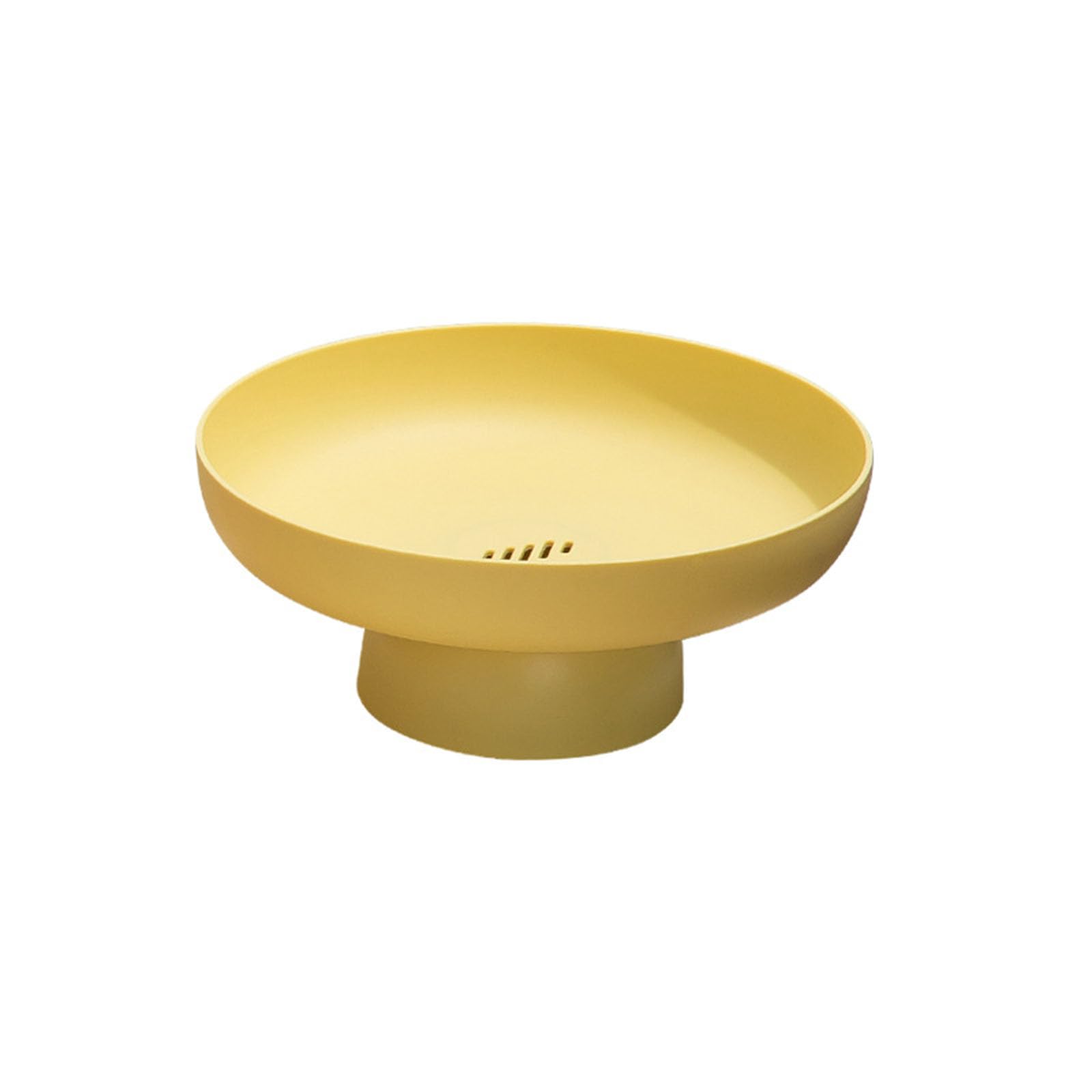 WAZUBC High Base Fruit Bowl, Snack Storage Tray with Base Display Bowl Fruit Bowl Dessert Display Stand Candy Plate Fruit Tray Food Storage Tray (Yellow)