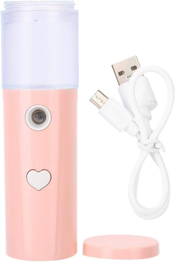 Facial Steamer Nano Ionische luchtbevochtigers Hydraterende sproeiers Oplaadbare draagbare gezichtscosmetica Apparaten Vochtretentie voor droge, gevoelige en vette huid(Roze)