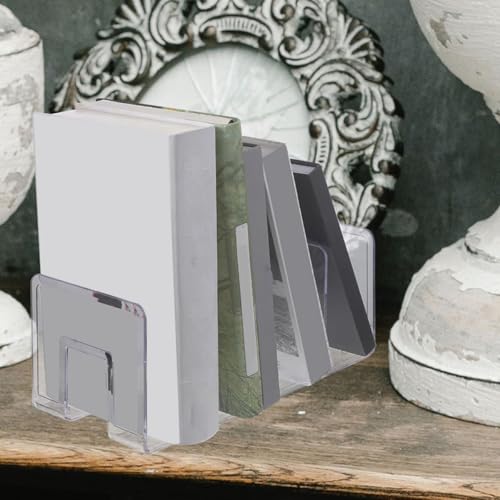 Serre-livres transparents à 4 compartiments Cabilock en plastique rigide et compact