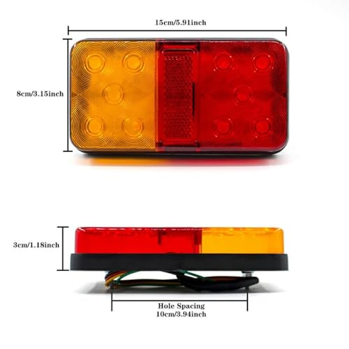 Feu arrière LED 24V étanche pour remorque et camion | Paire de clignotants - 3