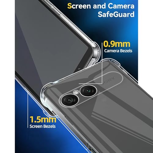 NUCNOK Hülle für Sony Xperia 10 VII Handyhülle + [2 Stück] Schutzfolie Displayschutzfolie,TPU Ultra-dünne Weiche Silikon Schutzhülle,[Fallschutz rutschfest Anti-Kratzer] (Transparent)