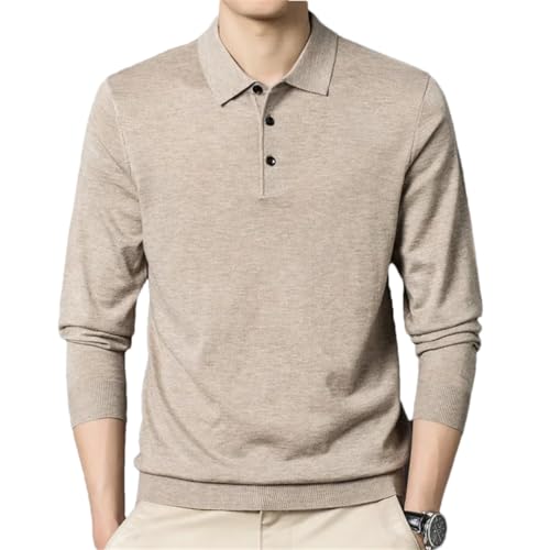 Men's Knitwear Thin Long-Sleeved Lapel Casual Solid Color Loose Knitted Top