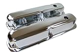 1967-89 Mopar Small Block 318-340-360 Short Steel Valve Covers - Chrome