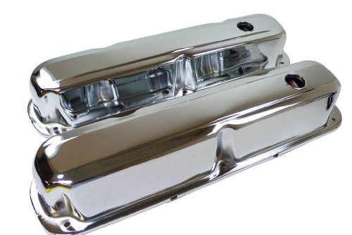 1967-89 Compatible/Replacement for Mopar Small Block 318-340-360 Short Steel Valve Covers - Chrome