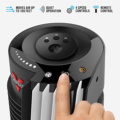 Vornado 293 Large Heavy Duty Air Circulator Shop Fan, Green & 184 Whole Room Air Circulator Tower Fan, 41", 184-41", Black #TOP5