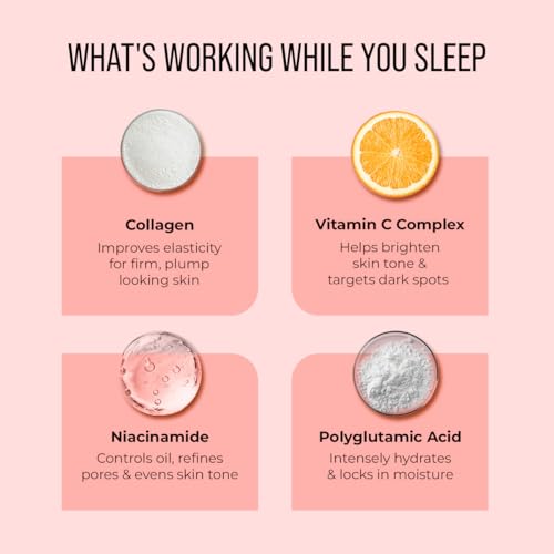 Image of Dr. Sheth's Collagen & Vitamin C Overnight Wrapping Mask | Firms & Brightens Skin | Deep Hydration for Plump | Dewy Glow | 50 ml