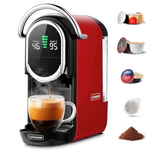 Magician1 Machine à café Capsules pour Nespresso, Dolce Gusto, Lavazza A Modo Mio, Dosettes ESE 44mm et Café Moulu, Température et Taille Tasse Réglable, 20Bar,...