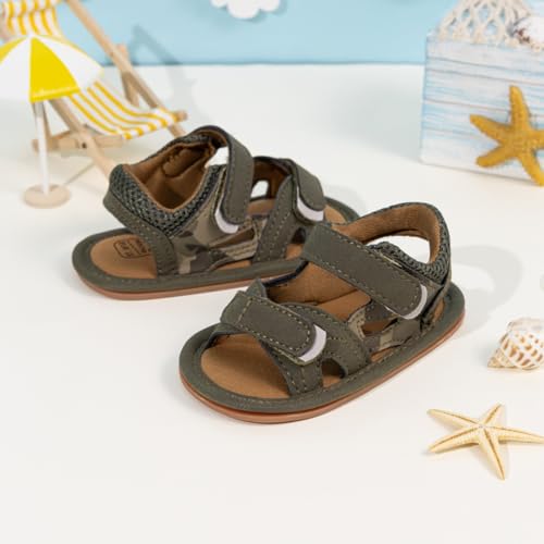 Image of CENCIRILY Infant Baby Boys Girls Summer Beach Sandals Anti-slip Rubber Soft Sole Lightweight Breathable Athletic Toddler First Walking Shoes