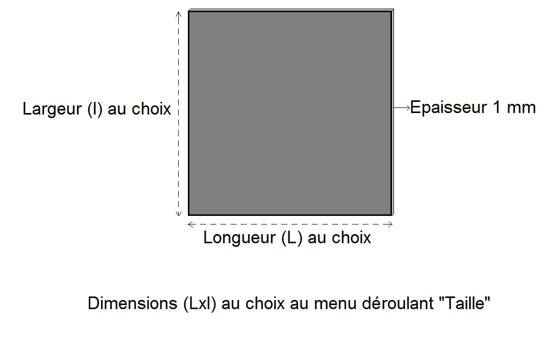 LeMétal - Tôle acier 1 mm- Dimensions au choix (1000x1000 mm)