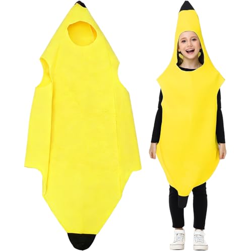 Spiritzohic Banana Costume Banana Fancy Dress Outfit Lightweight and Comfortable Fruit Costume Easy to Wear and Remove Funny Halloween Fancy Dress