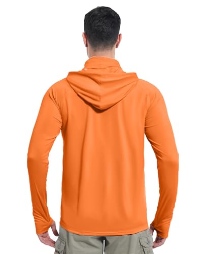 Image of isnowood Sun Shirt UPF 50+ Men's Fishing Long Sleeve UV Protection Hoodie Hiking Rash Guard Swimming Running