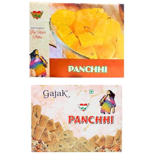 Image of Panchhi Ka Petha COMBO (1Kg Kesar Petha + 500g Kutema Gud Gajak) - Original Agra Petha & Gajak, Traditionally Made with Kesar Saffron (Since 1926) Gajjak Made with Sesame Seeds, Gur & Dry Fruits