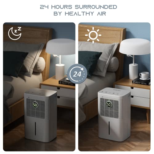 Hogarlabs 2000 Sq. Ft Dehumidifier For Home And Basements, 25 Pints Dehumidifier With Drain Hose For Continuous Drainage, Washable Filter, Anti-Spill Water Tank, Ideal For Bedroom, Bathroom, Office #TOP4