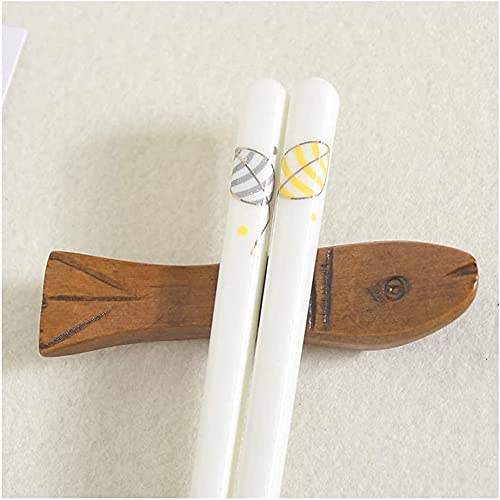 Baguettes en métal Baguettes Baguettes réutilisables Baguettes de Cuisine 10 pailaine Blanche, Baguettes Chinoises en céramique pour Un Usage Familial Sushi Nouilles Hot Pot Baguettes Dishwa