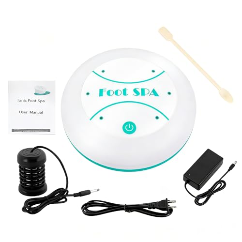 Ionic Foot Bath Detox Machine, Portable Ionic Foot Bath Detox Machine for Home Travel Salon Use with 30-Min Timer & Auto Shut-Off, Includes Generator & Spoon (No Tub Included)