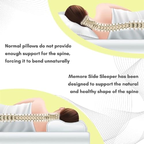 Image of Araami Two Side Curve Memory Foam Pillow for Neck and Shoulder Pain - Bed Pillows for Sleeping with Washable Cover Pack of 1 (22 x 15 x 4.5 INCH)