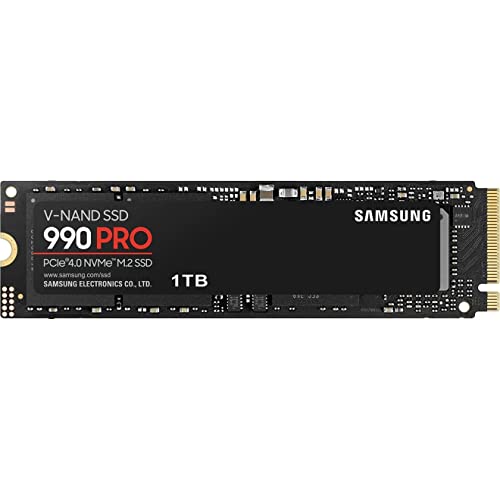 SAMSUNG 990 PRO SSD 1TB PCIe 4.0 M.2 Internal Solid State Hard Drive, Fastest Speed for Gaming, Heat Control, Direct Storage and Memory Expansion for Video Editing, Heavy Graphics, MZ-V9P1T0B/AM view 1