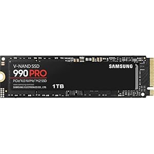 Samsung 990 PRO SSD 1TB PCIe 4.0 M.2 2280 Disco duro interno de estado sólido, velocidades de lectura secuencial de hasta 7,450 MB/s para computación de alta gama, juegos y estaciones de trabajo de
