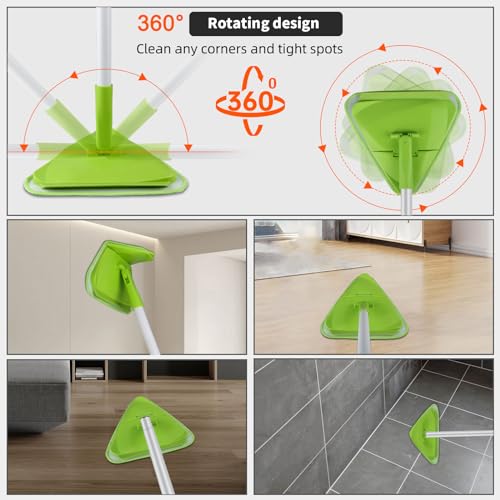 Wall & Baseboard Cleaner Mop Tool with 82'' Long Handle, 3-in-1 Ceiling Cleaning Tool Duster for Cleaning Painted Walls, Window, Floor - Image 3