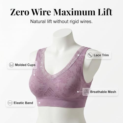 Image of Runsgo Bras for Women, Plus Size Bra, No Wire Mesh Tank Top Bra