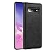 Produktbild Bewahly Hülle für Samsung Galaxy S10 Plus, Premium Leder Handyhülle Ultra Dünn Vintage Lederhülle Schutzhülle Weiche TPU Silikon Bumper Stoßfest Anti-Scratch Case für Samsung Galaxy S10 Plus - Schwarz