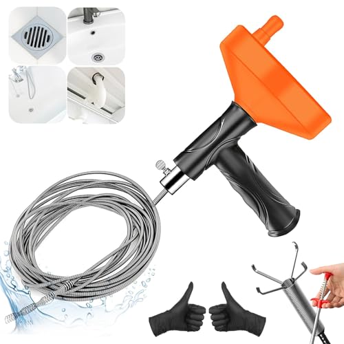 Furet Déboucheur Canalisation [10M]—Convient pour les tuyaux, les cuisines, les salles de bains, les cabines de douche, les toilettes et le débouchage des tuyaux...