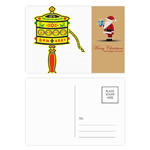 Cartes postales bouddhistes au motif sanskrit et Père Noël à offrir en lot
