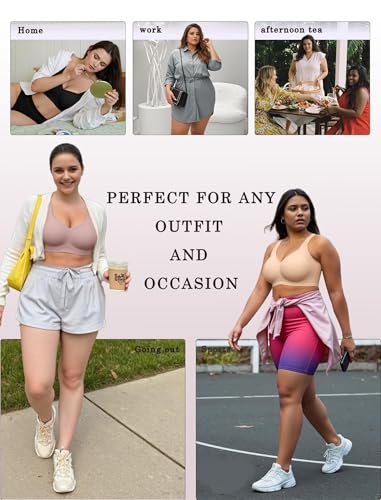 Image of OEAK Womens Wireless Jelly Bras Plus Size Support Push Up Comfortable Bra | no underwire,full coverage,for large breast,minimizer bra,seamless,tshirt bras,everyday bra
