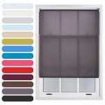 FURNISHED Daylight Roller Blind Trimmable Blinds Window Shade - Easy Install Non-blackout Fabric Complete Roller Blind Kit for Kitchen Living Room Bedroom, Dark Grey, 85W x 210H cm