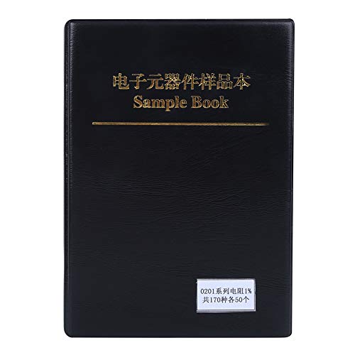 Rezystory Książka Próbek, Rezystory Combo Zestaw Książek z Próbkami 0201 Seria 170 Value Plastic Resistors Kit Book Przenośne Komponenty Elektroniczne Zestawy Asortymentowe Sample Book Organizer Czarn
