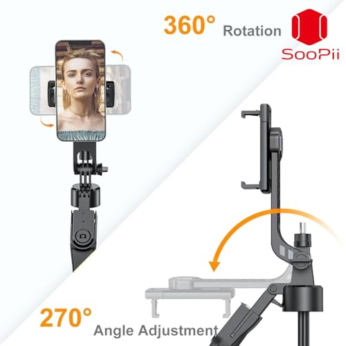 Image of Soopii 72-Inch Longest Bluetooth Selfie Stick & Extendable Tripod for i-Phone, Android, Go-Pro,Tripod Stand, 3-in-1 Gimbal Stabilizer Stand with 4-Leg Base for Travel, Photography, and Video Shooting