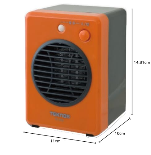 TEKNOS ミニセラミックファンヒーター 300W オレンジ TS-321 の商品画像 6