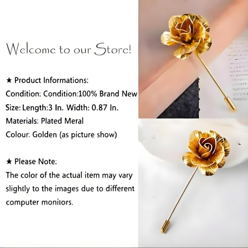 Image of Suit Pins for Men, Brooch for Men, Lapel Pins for Men Women, Mens Lapel Pins for Suits, Mens Brooch for Suits Hats Scarf Jacket, Fitted Hat Pins for Women Men, Men's Silver Gold Lapel Pin for Wedding