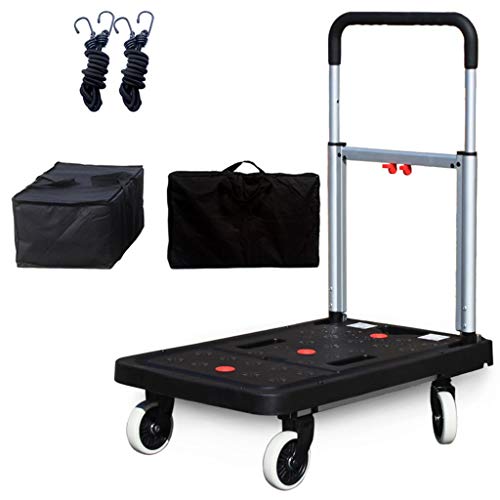 Faltbarer Handwagen mit 330 lbs Fassungsvermögen - Trolley mit 4 Rädern TPR 360 ° drehbarer Transportwagen für Gepäck, Reise, Shopping, Auto, Umzug und Büro (Design : Package 5)