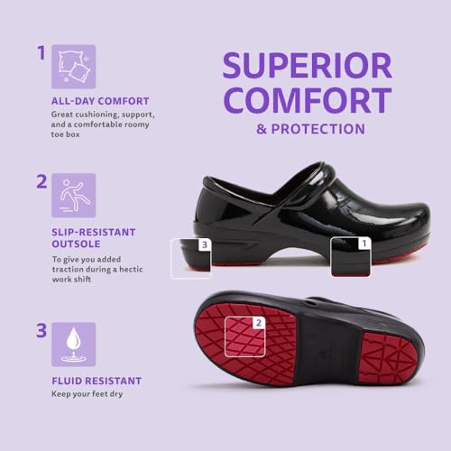 Anywear SR Angel Nursing Clogs for Women and Men - Lightweight, Water-Resistant Non-Slip Work Shoes with Exceptional EVA Cushioning, Ventilated Insoles3