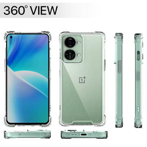 Image of Outlouders Back Cover for OnePlus Nord 2T 5G Clear Transparent PC + TPU Bumper Case with Raised Edges for Shockproof Protection (Transparent)