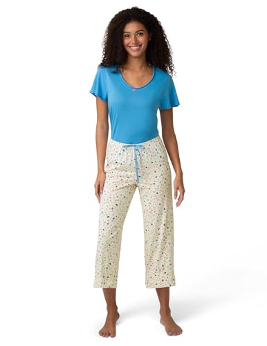 Image of HUE Women's Spring Pajama Separates Soft Whimsical Print Pjs with Flowers, Animals, Garden Themed Pjs, Cocktails