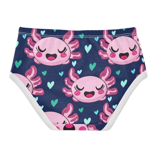 Cotton Toddler Girls Underwear Cute Axolotls Dark Navy Pink Girl Panties Cute Print Kids Undies Briefs 2t2