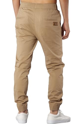 ITALYMORN Khaki Chino Joggers for Men Cotton Casual Twill Biker Jogger Pants with Pockets2