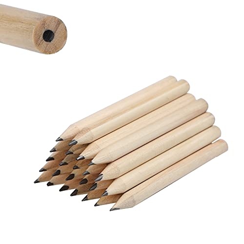 Lápices cortos redondos de madera LUTER, 24 piezas miniatura 1