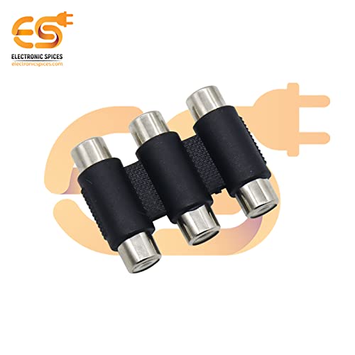 Image of Electronic Spices Triple RCA coupler 3 female to 3 female audio connector pack of 5pcs