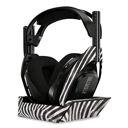 Image of MightySkins Glossy Glitter Skin Compatible with Astro A50 Wireless Headphones + Base Station (Gen 4) - Zebra Closeup | Protective, Durable High-Gloss Glitter Finish | Easy to Apply | Made in The USA