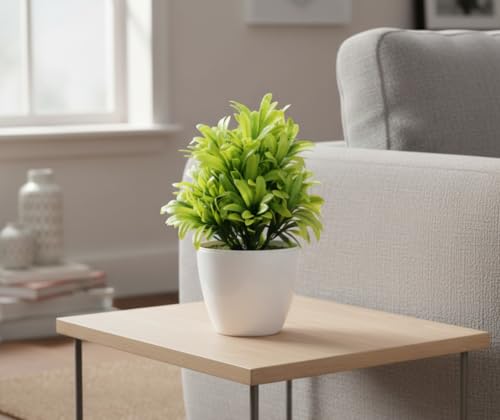 Image of Foliyaj Artificial Plant with Long Green Leaves|Bonsai Tree|Artificial Flower|with Pot|Home Decor for Living Room Home Office Shop|House|Gift|Decoration