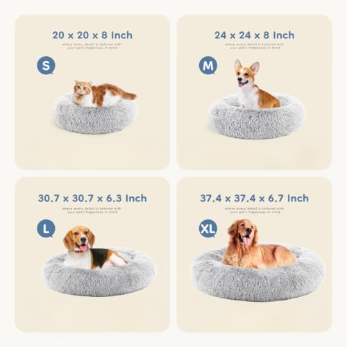 DUMOS 37.4 Inch XL Donut Dog Bed for Indoor Use, Fluffy Faux Fur Plush by DUMOS - Used condition - Image 5