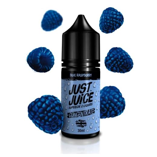 Just Juice Vape concentrate, 30ml e-liquid, 100% PG, DIY, use as stand-alone flavour or blend to make your own e liquid creations - Blue Raspberry